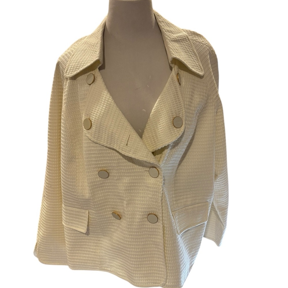 Talbots Women’s Winter White Double-Breasted Blazer Size 22W